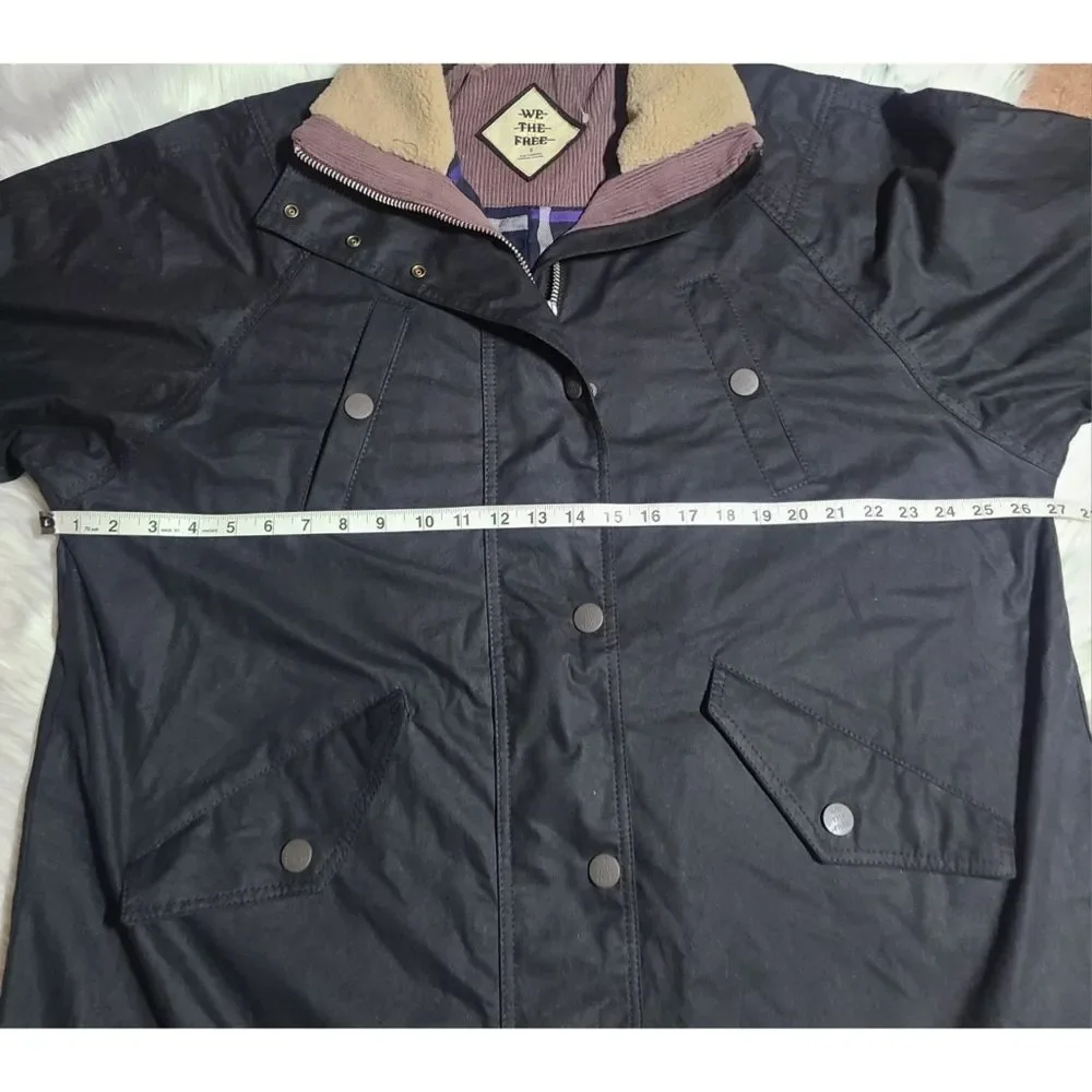 Free People Black Utility Jacket with Cream Lining - Picture 12 of 14